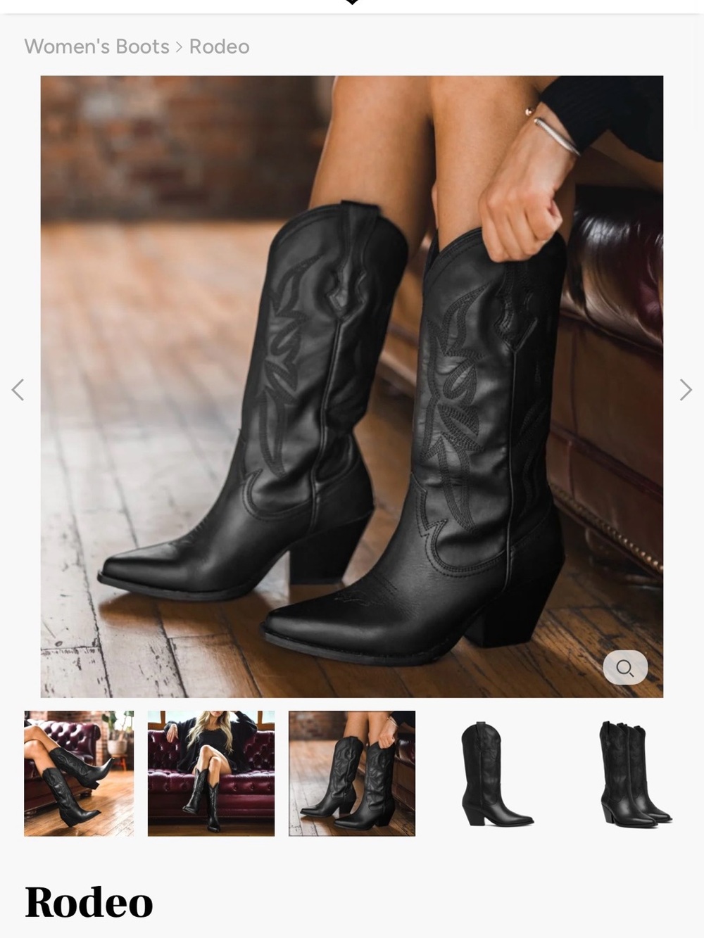 Thursday Boot Company Black Rodeo Western Knee-High Boots